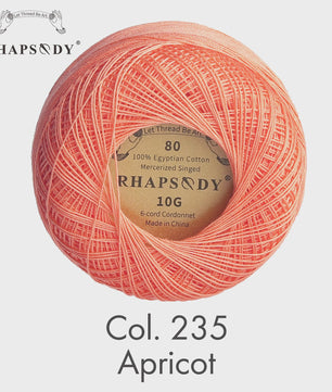 Rhapsody Garen Maat 80 - 100% Egyptisch Katoen voor Haken, Breien & Macramé - 31 Kleuren
