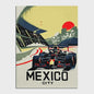 Retro F1 Formule 1 Raceauto Posters - Neon City Canvas Muurkunst