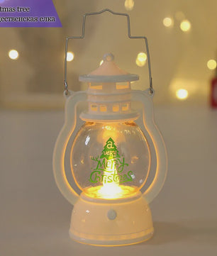 Draagbare LED Kerst Lantaarn met Kerstman & Sneeuwpop - Sfeervolle Binnen Decoratie op Batterijen
