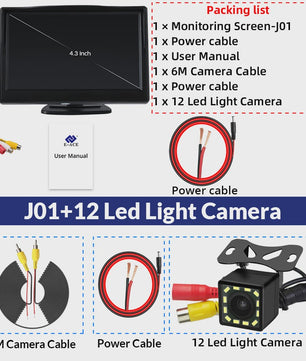 4.3 Inch Auto Achteruitrijcamera Display - Draaibaar & Universeel
