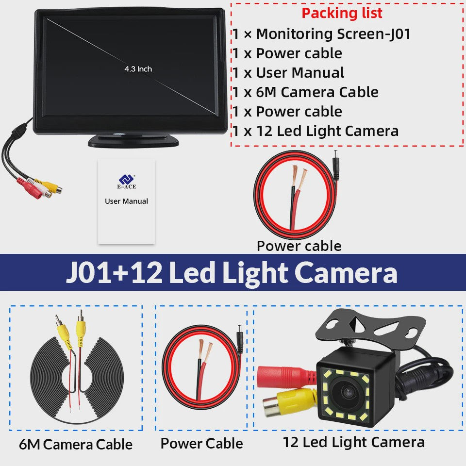 4.3 Inch Auto Achteruitrijcamera Display - Draaibaar & Universeel