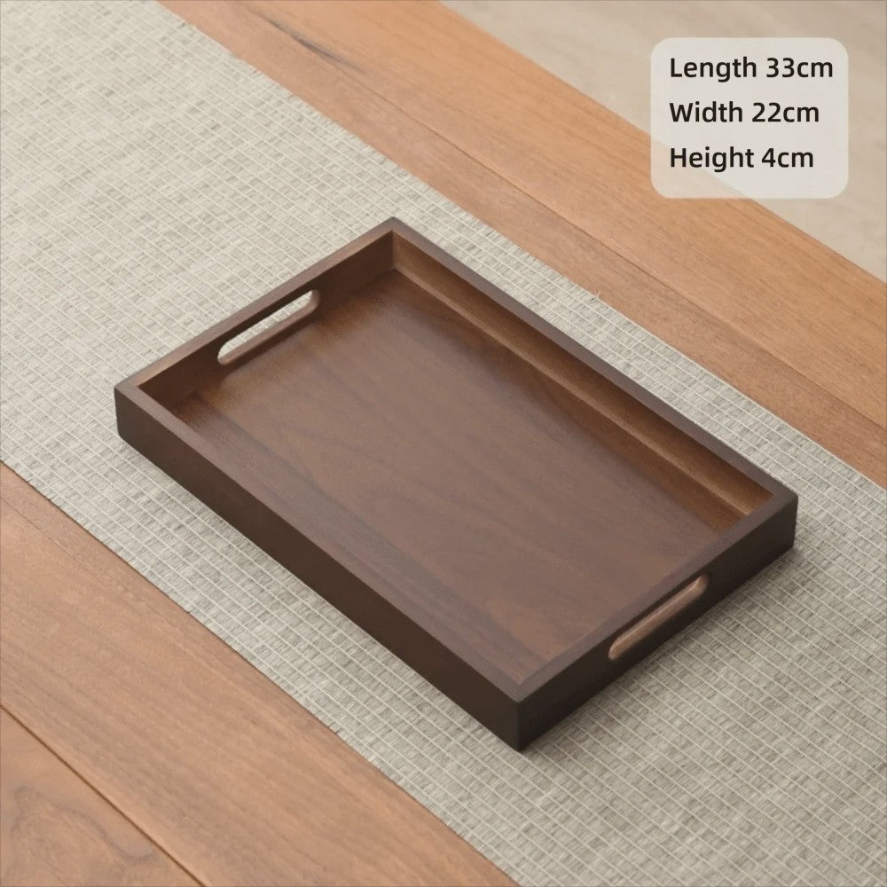 Luxe Houten Serveerplank met Handvat - Bamboe & Walnoot Kleur