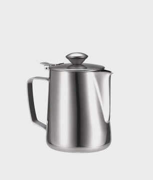 RVS Melkopschuimkan met Deksel - Barista Kwaliteit voor Latte & Cappuccino