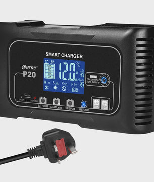 HTRC Slimme Acculader 12V/24V - Reparatie & Onderhoud voor Auto, Motor, AGM, Lithium