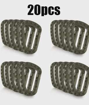 Tactische D-vormige Plastic Karabijnhaak - Set van 5, 10, 15 of 20 stuks - Outdoor & Camping Gear