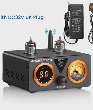 AIYIMA T9 PRO HiFi Bluetooth 5.2 Tube Versterker met VU Meter - 100W x 2 Stereo Audio Amp met USB DAC, COAX & OPT