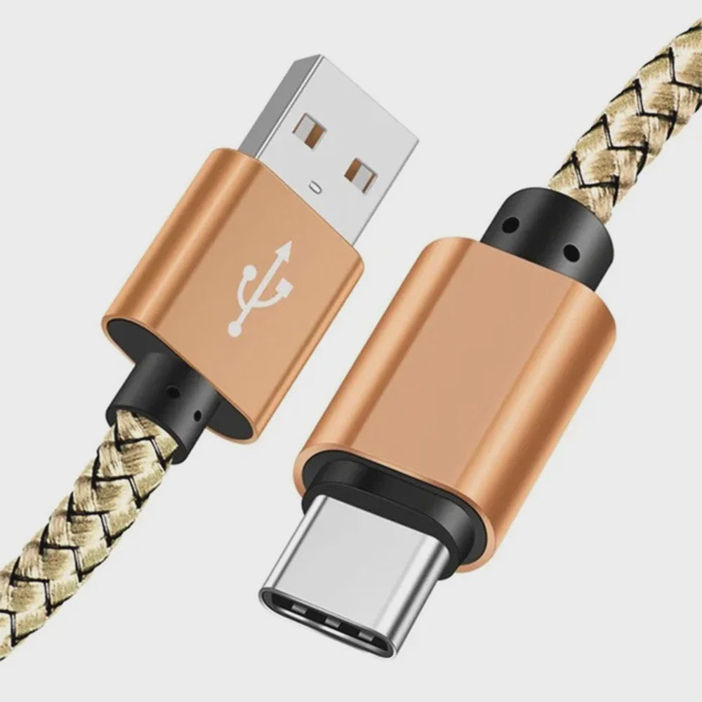 Nylon USB-C Laadkabel - Snel Opladen & Data Transfer voor Huawei, Samsung & Android (1/2/3M)