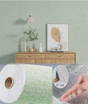 Zelfklevende 3D Wandsticker met Linnenstructuur - Waterdicht & Decoratief