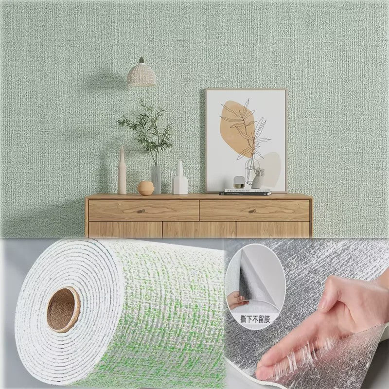 Zelfklevende 3D Wandsticker met Linnenstructuur - Waterdicht & Decoratief