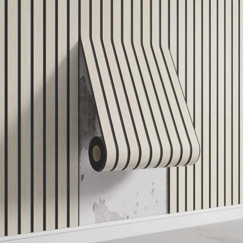 3D Houten Lamellen Behang - Zelfklevend, Waterdicht & Verdikkend - Wanddecoratie