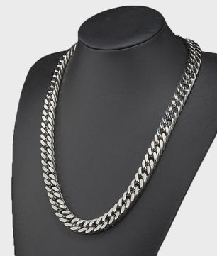 Zware Gepolijste RVS Curb Cuban Ketting - 10-17mm Breed - Waterdicht Sieraden voor Mannen & Jongens