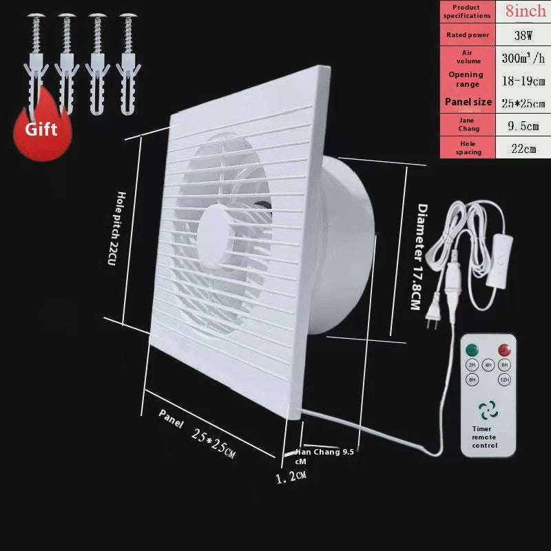Ventilator Afzuigventilator 4, 6, 8 Inch - Badkamer, Keuken, Toilet - Wit