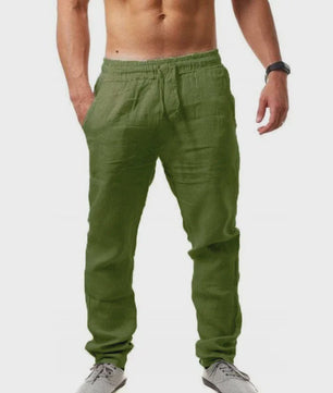 Herfst/Lente Heren Linnen Katoen Casual Broek - Losse Pasvorm & Comfort