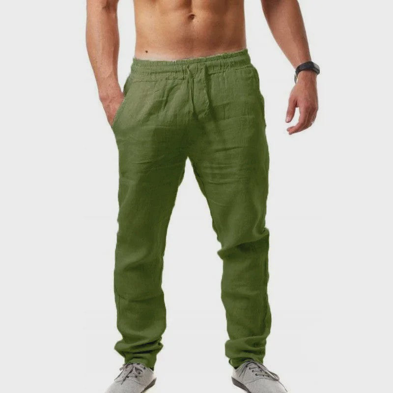 Herfst/Lente Heren Linnen Katoen Casual Broek - Losse Pasvorm & Comfort