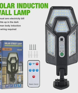Krachtige LED Solar Buitenlamp met Bewegingssensor - Tuin, Terras, Garage