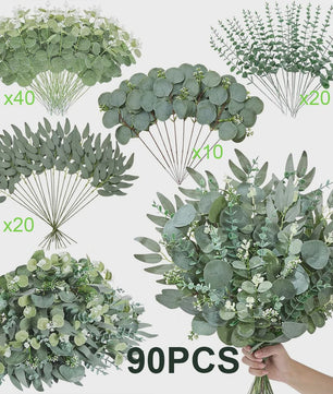 Kunstmatige Eucalyptus Takken & Bladeren Mix (50/90 Stuks) - Bloemstukken & Decoratie