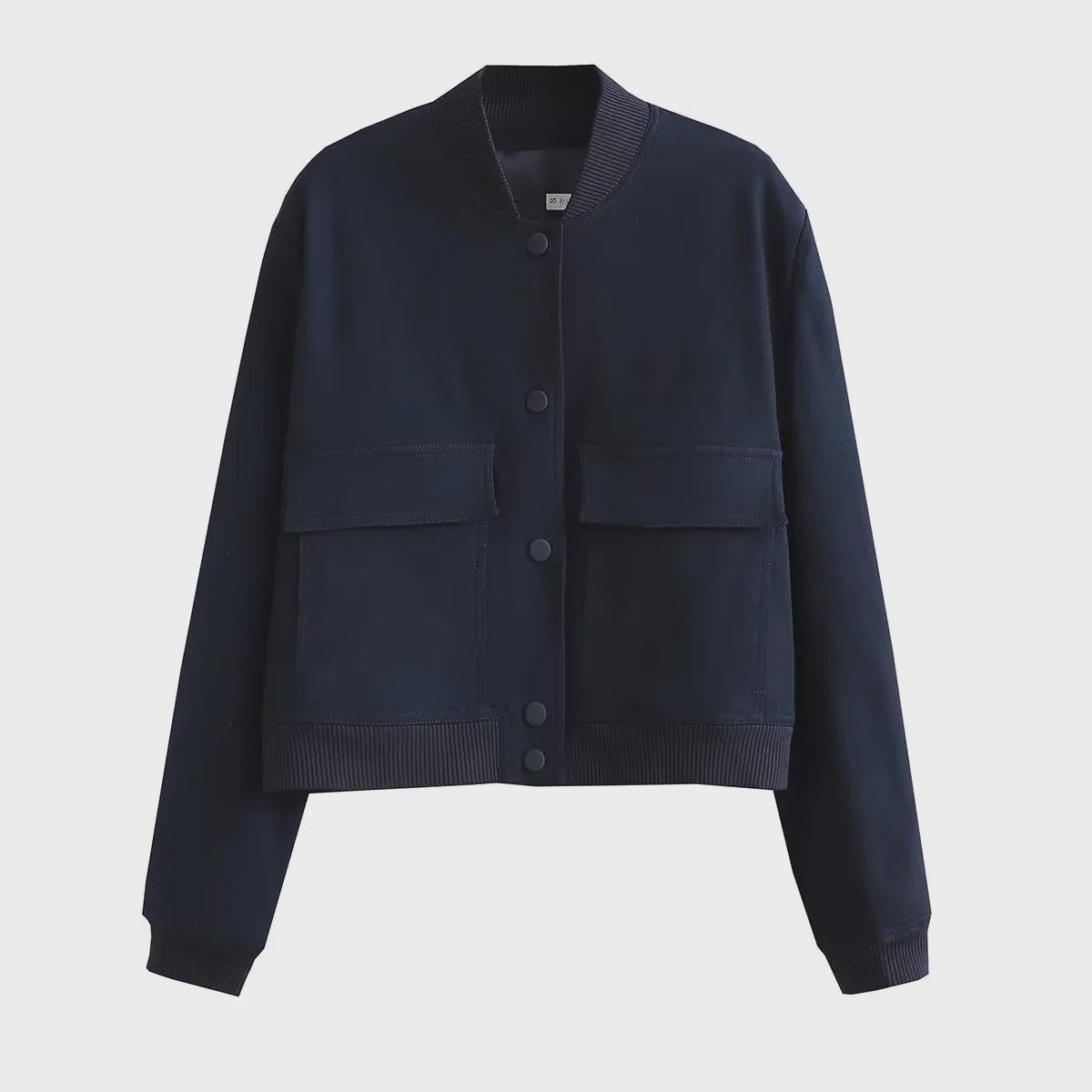 Dames Bomberjack met V-hals, Lange Mouwen en Zakken - Stijlvolle Casual Outfits