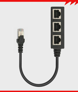 RJ45 Netwerk Splitter Adapter - 1 Male naar 2/3 Female Ethernet Poorten