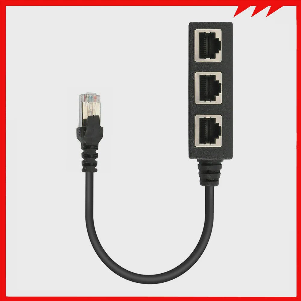 RJ45 Netwerk Splitter Adapter - 1 Male naar 2/3 Female Ethernet Poorten
