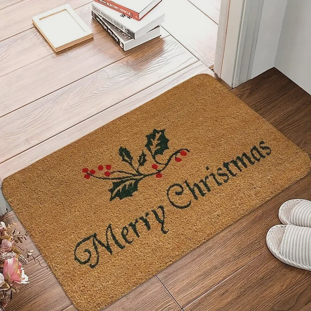 Kerst Deurmat met Rendier & Feestelijke Prints - Indoor/Outdoor Entree Tapijt