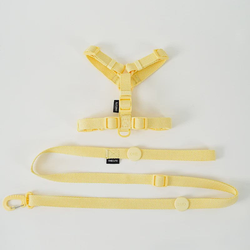 Verstelbaar Hondentuigje met Lijn & Halsband Set - Macaron Kleuren - Reflecterend & Comfortabel