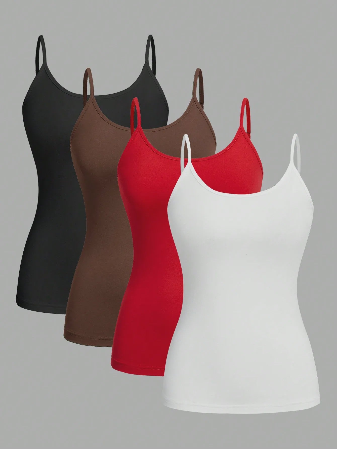 Set van 4 Dames Camisoles - Basic Tanktops Zomer Mouwloos