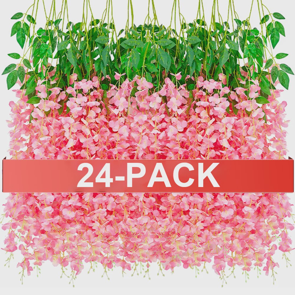 24x Kunst Wisteria Bloemen Slirang - Hangende Garland voor Bruiloft & Decoratie