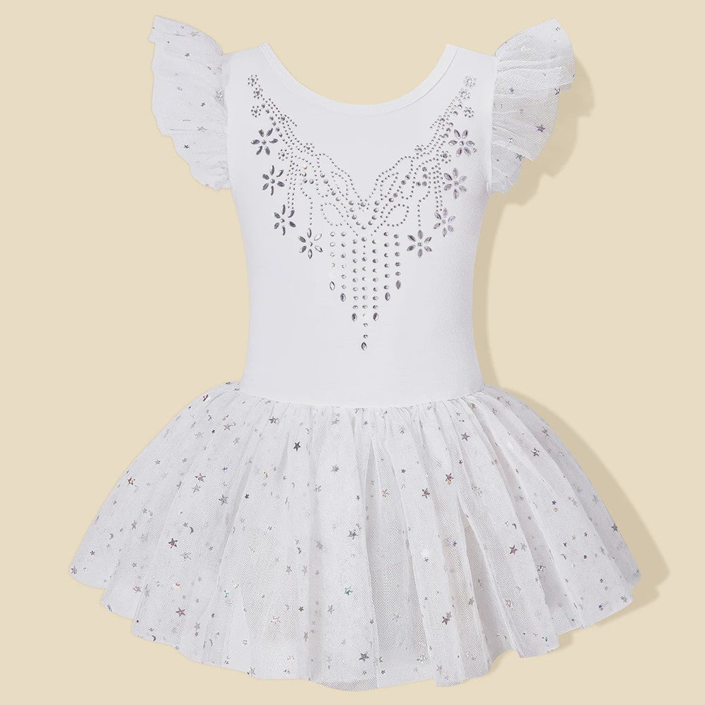 Meisjes Balletpakje met Glitter Tutu Rok & Strass Versiering - Dans & Gymnastiek