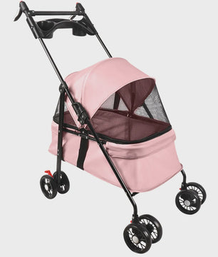 2-in-1 Honden- en Kattenbuggy met Afneembare Reiswieg - Tot 10 kg