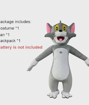 Opblaasbaar Mascot Kostuum Set: Ezel, Muis, Kat & Vos - Feest, Halloween, Cosplay
