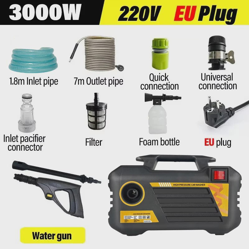 Krachtige Hogedruk Reiniger 3000W - 120 Bar - Zelfaanzuigend - Incl. Schuimspuit