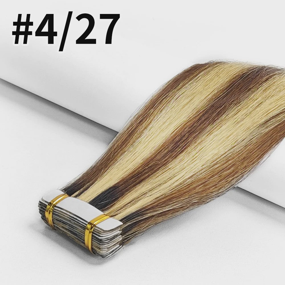 Remy Tape-in Hair Extensions - 100% Echt Menselijk Haar, Natuurlijk Zwart, Naadloos