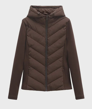 Dames Patchwork Jas met Capuchon - Stijlvol & Comfortabel
