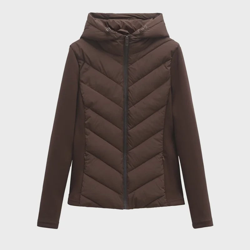 Dames Patchwork Jas met Capuchon - Stijlvol & Comfortabel
