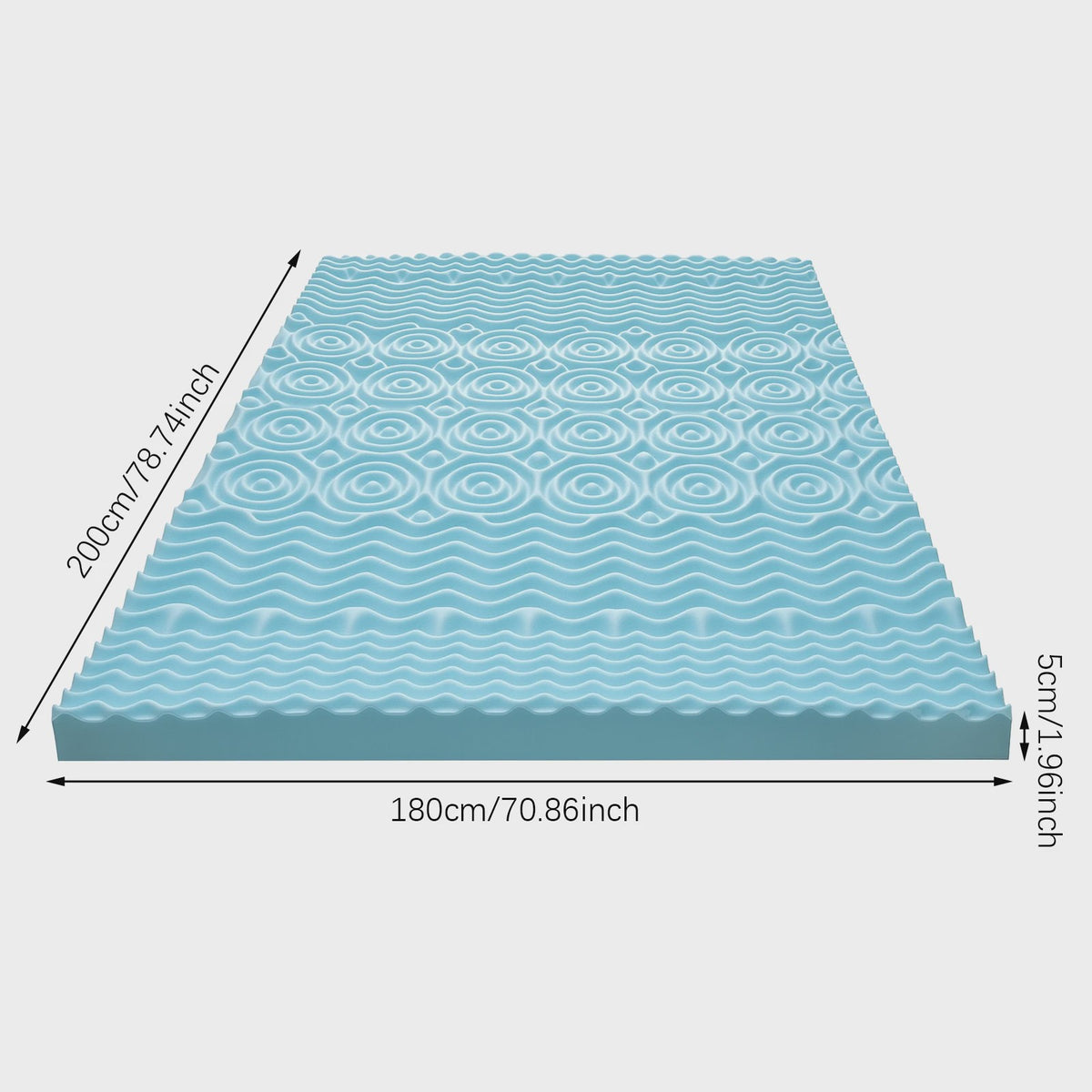 Luxe Traagschuim Matras Topper - 5-Zone Ergonomische Ondersteuning & Koel Comfort