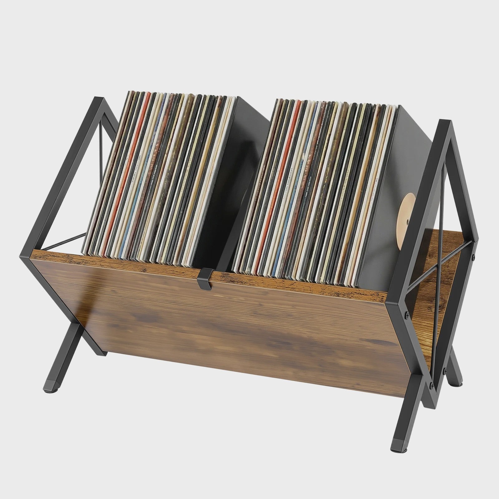 Stijlvolle Retro Vinylplatenhouder & LP Opbergrek - Minimalistisch Bureau Display
