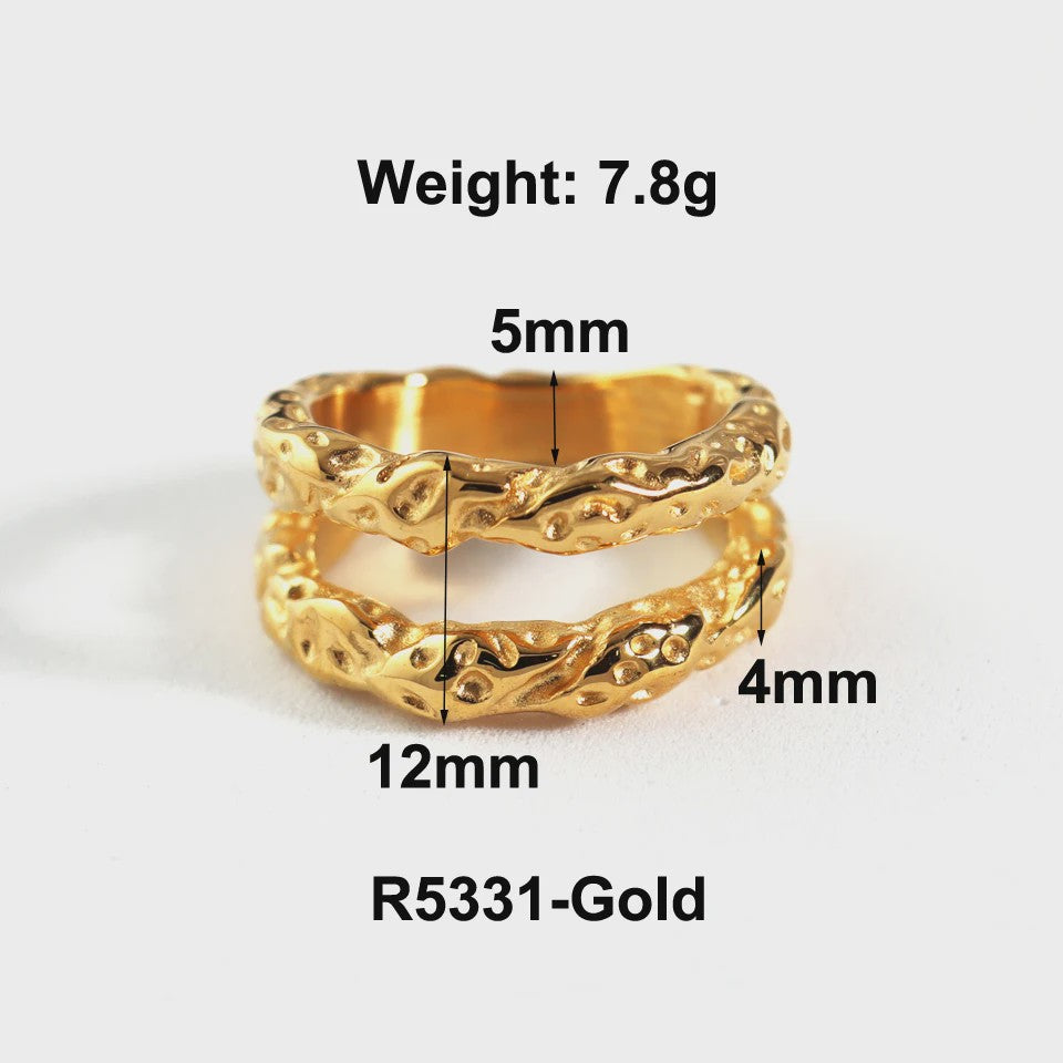 Nieuw Design Geometrische Kralen Ring - Roestvrij Staal Dames Sieraden