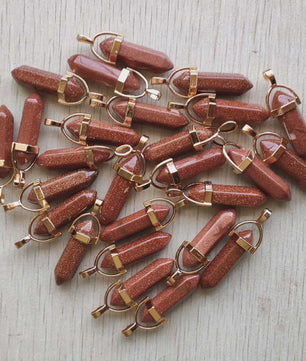 Natuurlijke Groene Aventurijn Kristal Pilaren Hangers - 24 Stuks Set voor Sieraden Maken