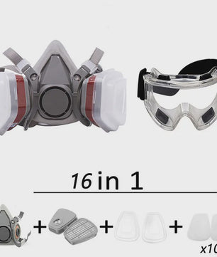 Professioneel Half-Face Stof- en Gasmasker met Verwisselbare Filters voor Schilderen en Spuiten