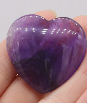 Natuursteen Hart Amethist & Rozenkwarts - 40mm Kristal Ornament