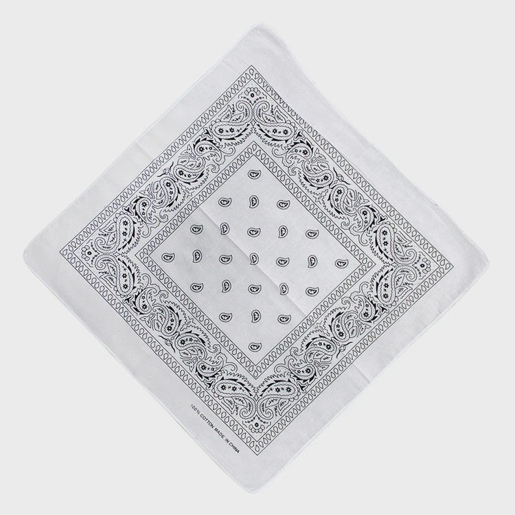 Unisex Paisley Bandana Sjaal - 55x55cm - Zwart, Rood, Wit