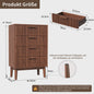 Moderne Houten Ladekast - 4 of 6 Laden - Retro Design Dressoir voor Slaapkamer & Woonkamer