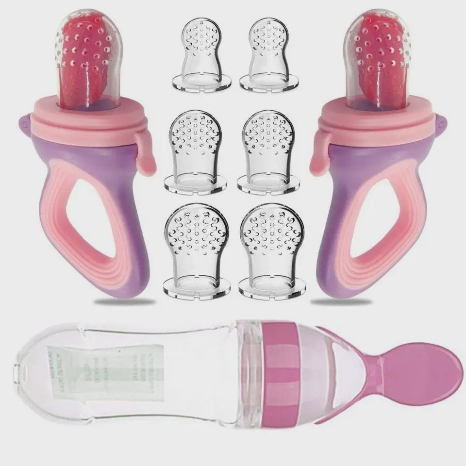 Baby Voeding Set: Silicone Fruit Speen & Lepel Flesje voor Baby's en Peuters