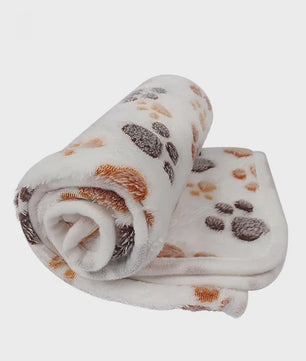 Zachte Pluche Deken voor Huisdieren - Warm & Comfortabel met Schattige Cartoon Pootjesprint