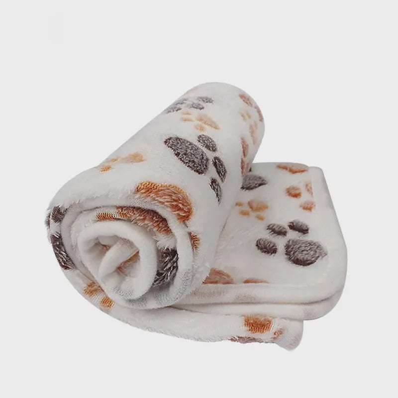 Zachte Pluche Deken voor Huisdieren - Warm & Comfortabel met Schattige Cartoon Pootjesprint
