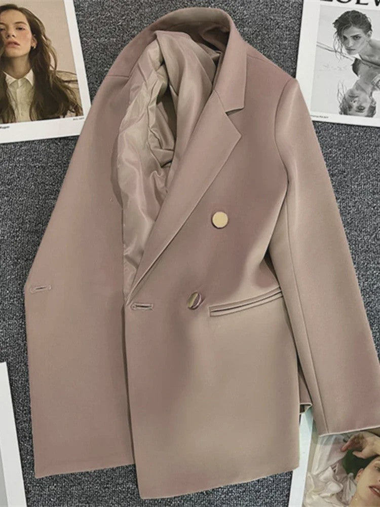 Dames Blazer Jas - Elegante Koreaanse Stijl - Dubbelzijdig Sluitend