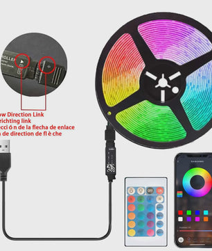 5M RGB LED Strip met USB & Afstandsbediening - Sfeervolle Verlichting voor TV, Gamekamer & Feestjes