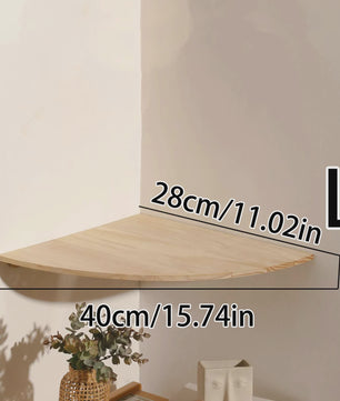 Set van 3 Houten Hoekplanken - Drijvende Wandplanken met Golvende Rand