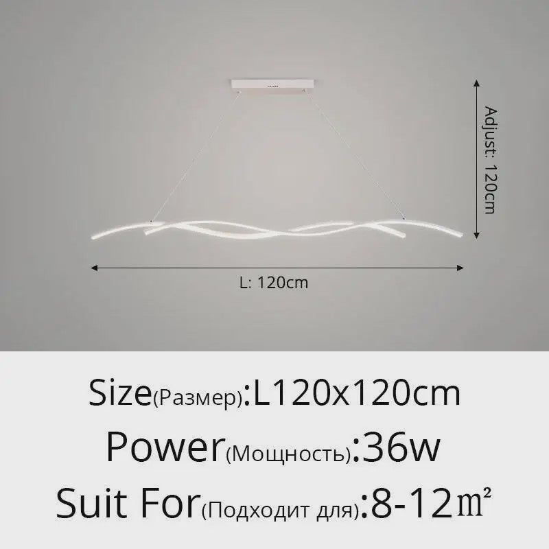 Moderne LED Plafondlamp Golvend Design - Zwart/Wit - Hotel, Restaurant, Bar