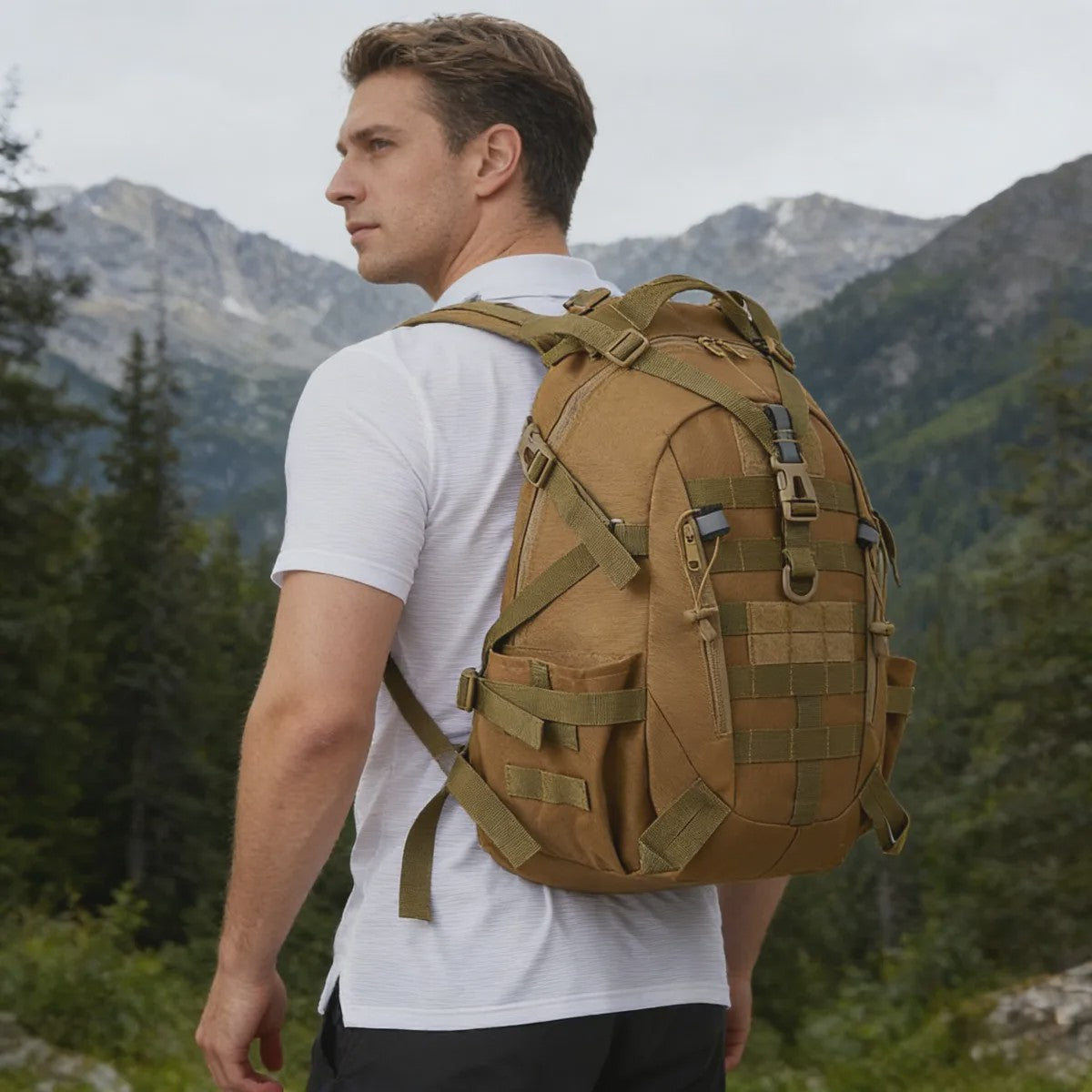 Tactische Rugzak 35L - Molle Systeem, Reflecterende Strips, Outdoor & Hiking